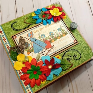 MOTHER GOOSE Graphic 45 premade handmade photo memory scrapbook album journal mini album 8x8