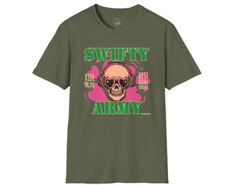 Swifty Army - Skull Heart Headphones - Unisex Thirsty Shirt