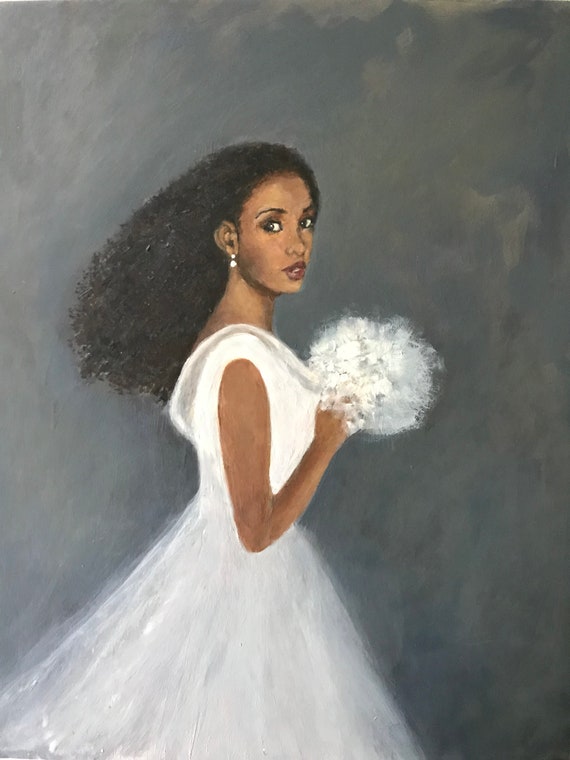 Bride Painting Free Shipping African American Female Etsy