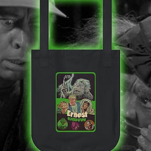 Ernest Scared Stupid Organic Canvas Tote Bag, Eco-Friendly Shopping Bag, Reusable Grocery Bag, Halloween Gift, Horror Movie Fan Tote,