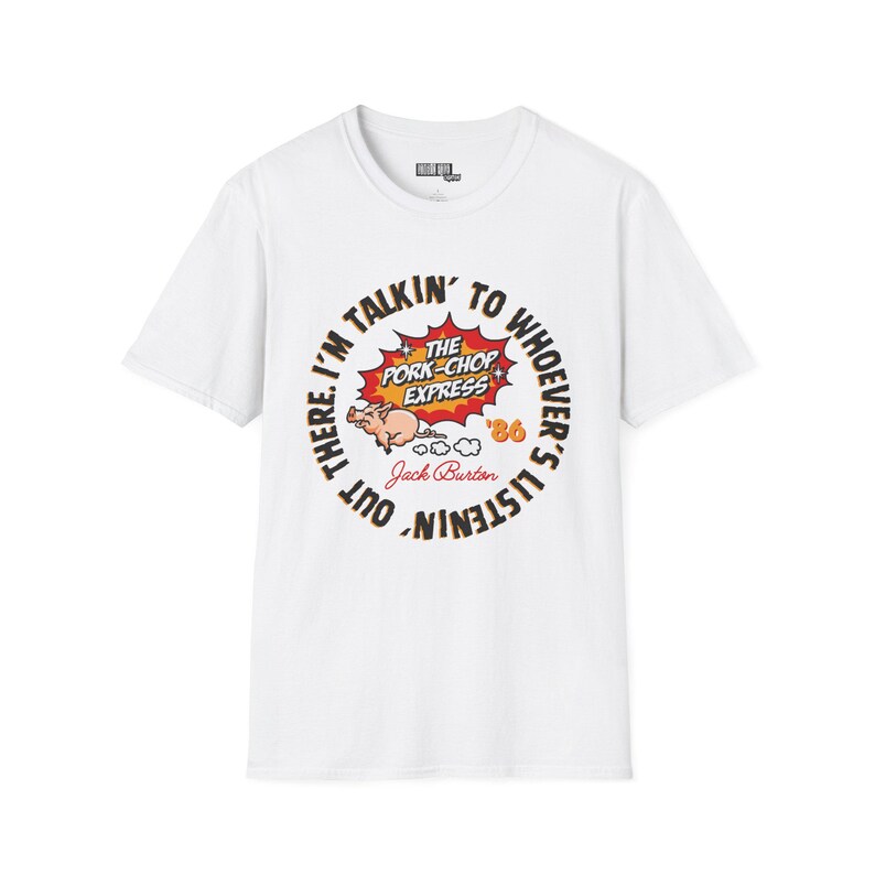 Camiseta unisex Jack Burton Pork Chop Express - Camiseta de la película Big Trouble Little China, top gráfico, camiseta de película vintage, ropa clásica de culto. imagen 3