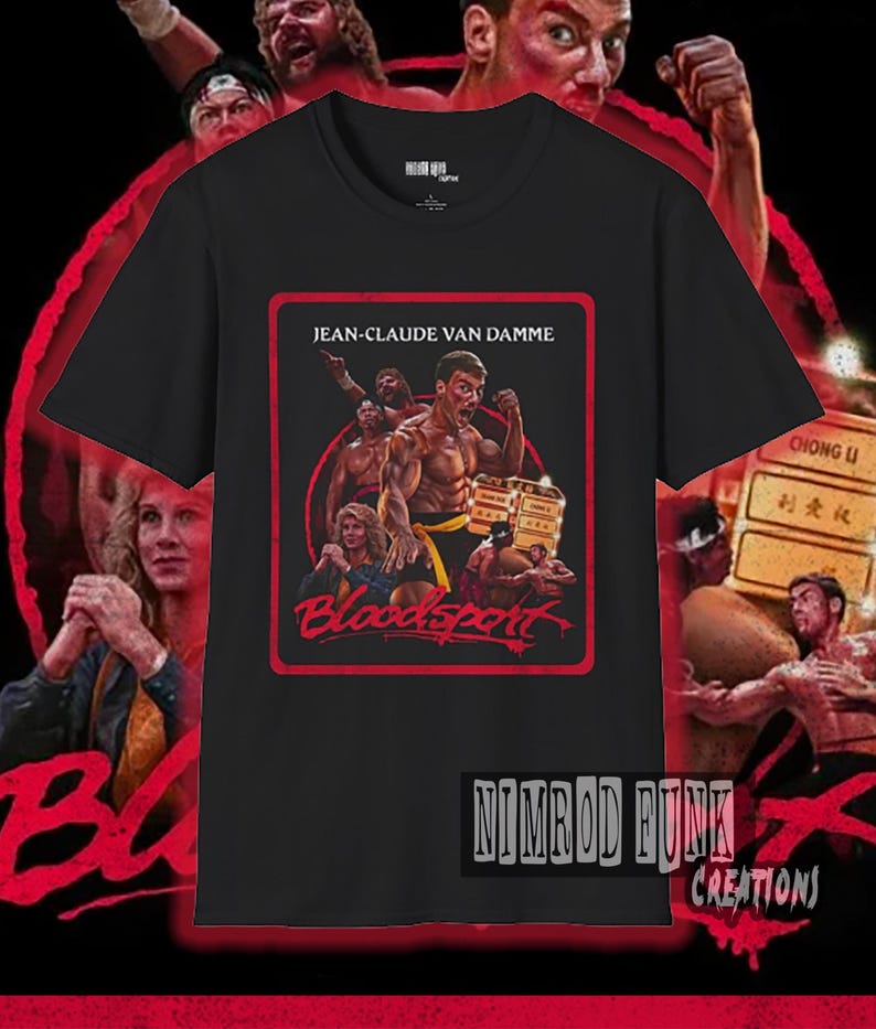 Camiseta de la película Bloodsport: Camiseta de la película de Jean-Claude Van Damme de los 90 imagen 1