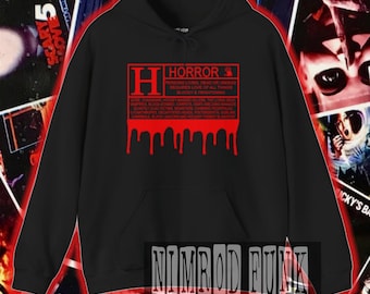 Horror Movie Warning Hoodie | Horror Movie Lover's Sweatshirt
