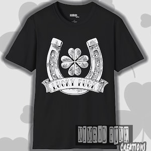 Lucky Clover Horseshoe Tattoo T-Shirt - St. Patrick&#39;s Day Graphic Tee