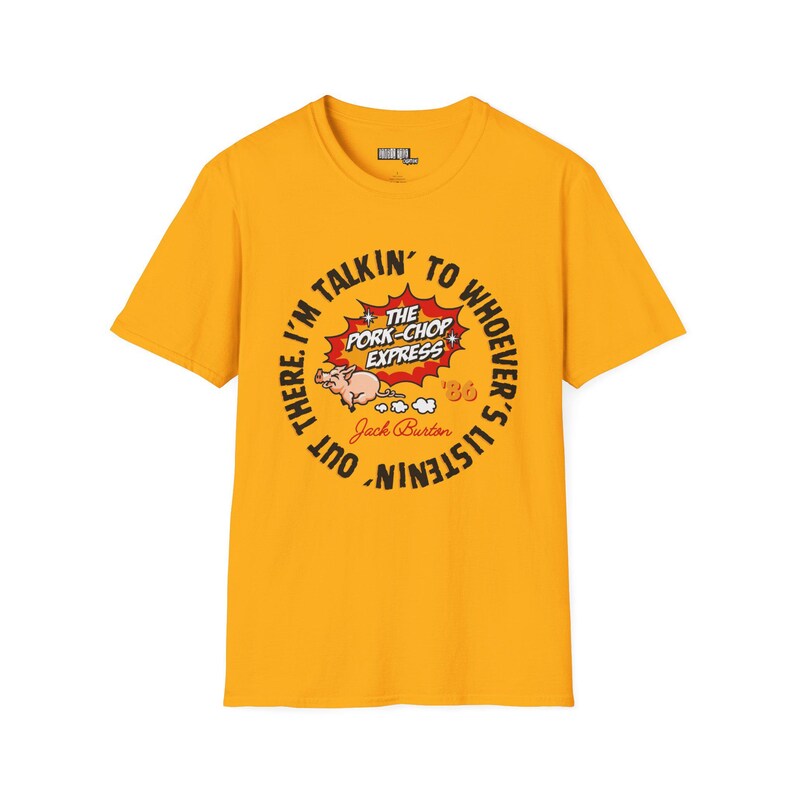 Camiseta unisex Jack Burton Pork Chop Express - Camiseta de la película Big Trouble Little China, top gráfico, camiseta de película vintage, ropa clásica de culto. imagen 5