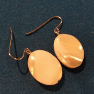 crazy ad stream 14k earwires Beautiful Mother of Pearl earrings image 2