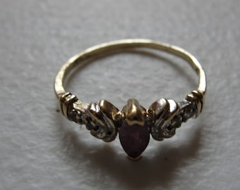 vintage amethyst and 14k yellow gold ring size 7.75