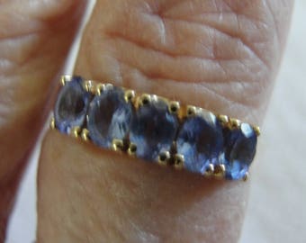 Vintage Effy 14K Yellow Gold Purple Tanzanite & Diamond Ring Size 7 - Etsy