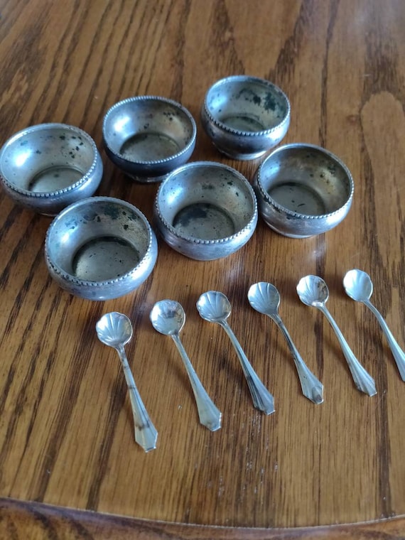 Set of Vintage Salt Cellars With Sterling Salt