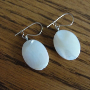 crazy ad stream 14k earwires Beautiful Mother of Pearl earrings image 1