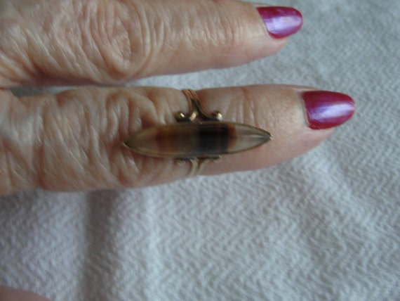 Antique  agate  ring 10k rose gold size 5 - image 2