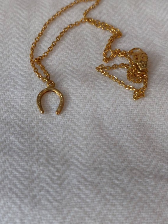 Lucky horseshoe necklace goldtone
