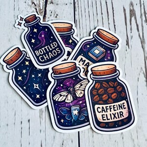 Potion Jar Sticker Set: Witchy Cosmic Stickers