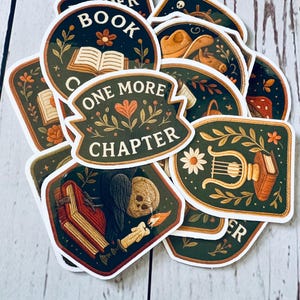 Embroidered Folk Art Book Genre Sticker Set • Western, Pirates, Mythology & Survival • Vintage Patch Sticker