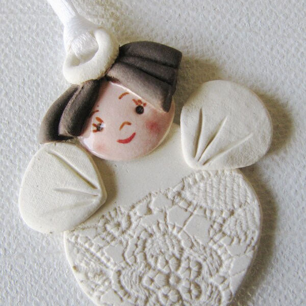 Brunette Angel Ornament