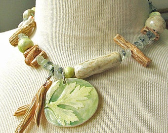 Woodland Walk Necklace Hand Sculpted Beads