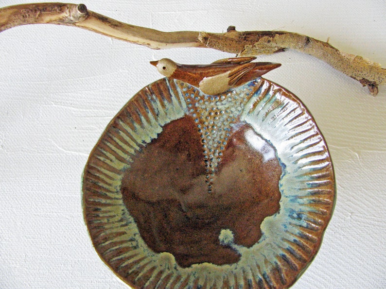 Woodland Bird Bowl Stoneware Clay image 2