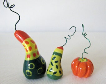 Little Autumn Gourds Sculpted from Clay