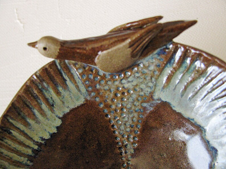 Woodland Bird Bowl Stoneware Clay image 3