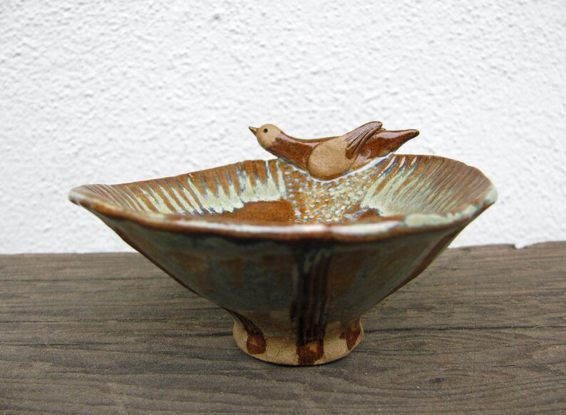 Woodland Bird Bowl Stoneware Clay image 1