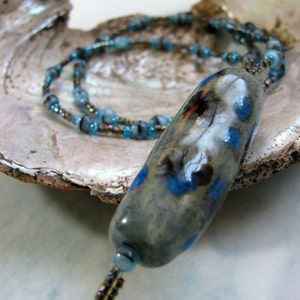 Stormy Weather Necklace Handmade Earthenware Beads