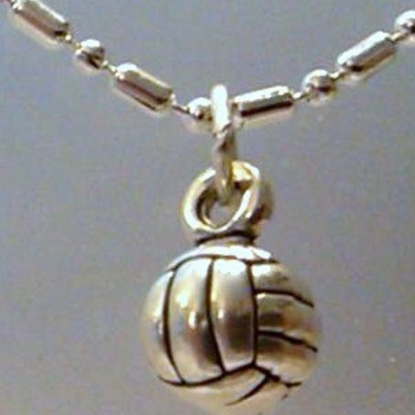 FREE SHIPPING 1 Sterling Silver Volleyball pendant on a S/P chain