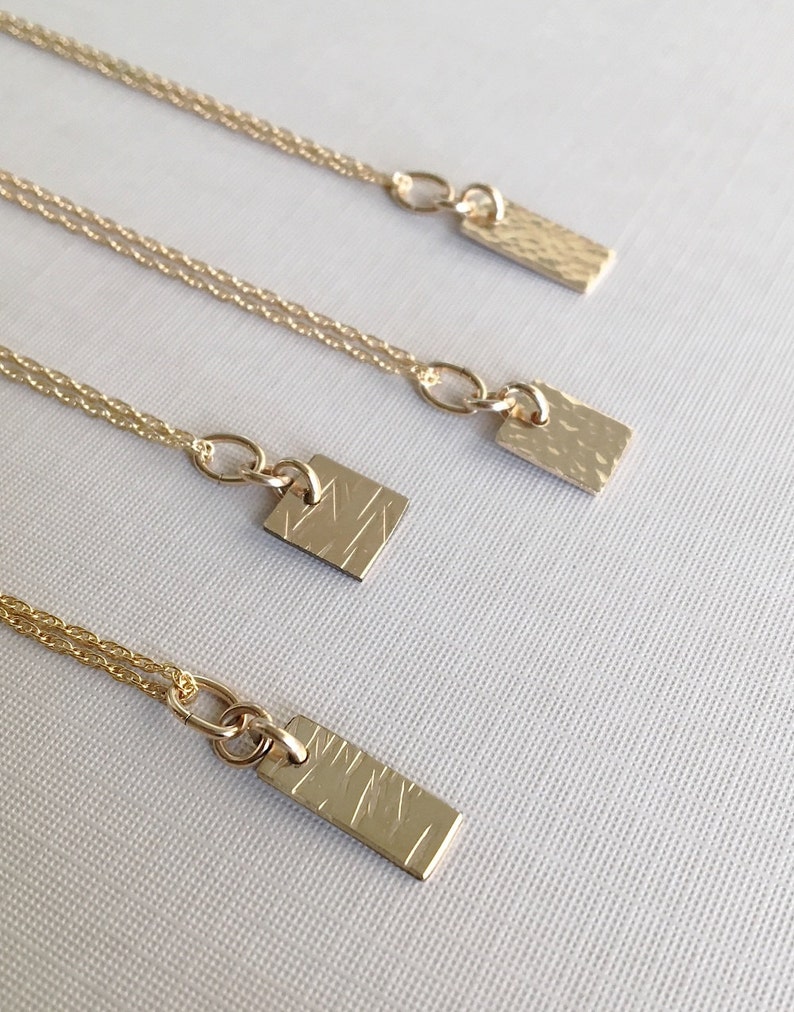 Small Gold Necklace Tiny Hammered Necklace Small Gold Pendant Gold Hammered Necklace Dainty Hammered Pendant Tiny Gold Pendant