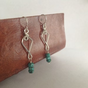 Turquoise Earrings December Birthstone / Silver Turquoise Dangle Earrings /Blue Earrings / Silver Wire Wrapped Earrings /Birthstone Earrings image 2