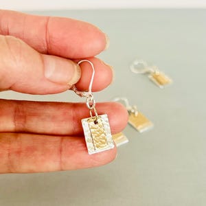 Two-Tone Mixed Metal Dangle Earrings: Sterling Silver and 14K Gold Filled