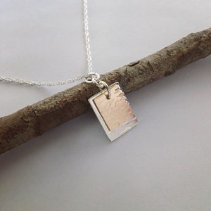 Mixed Metal Jewelry Silver and Gold Pendant Two Tone Necklace Mixed Metal Necklace Handmade Necklace Small Gold and Silver Necklace