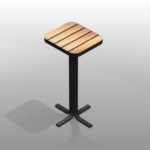 Mesa de bar industrial de bricolaje, mesa de bar tipo loft, mesa de bar moderna, mesa de bar minimalista, mesa de bar de jardín, planos en PDF, mesa de bar de madera y acero