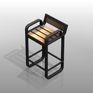 DIY Loft Bar Stool, Industrial Bar Stool, Garden High Chair, Bar Stool, Modern Hocker PDF Plans For Chair, Patio Chair, Steel Wooden Chair