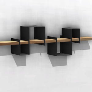 DIY Geometric Industrial Wall Shelf | Loft Design Wall Shelf | Metal And Wood Wall Shelf | Minimalist Home Decor | PDF and DXF Plans |