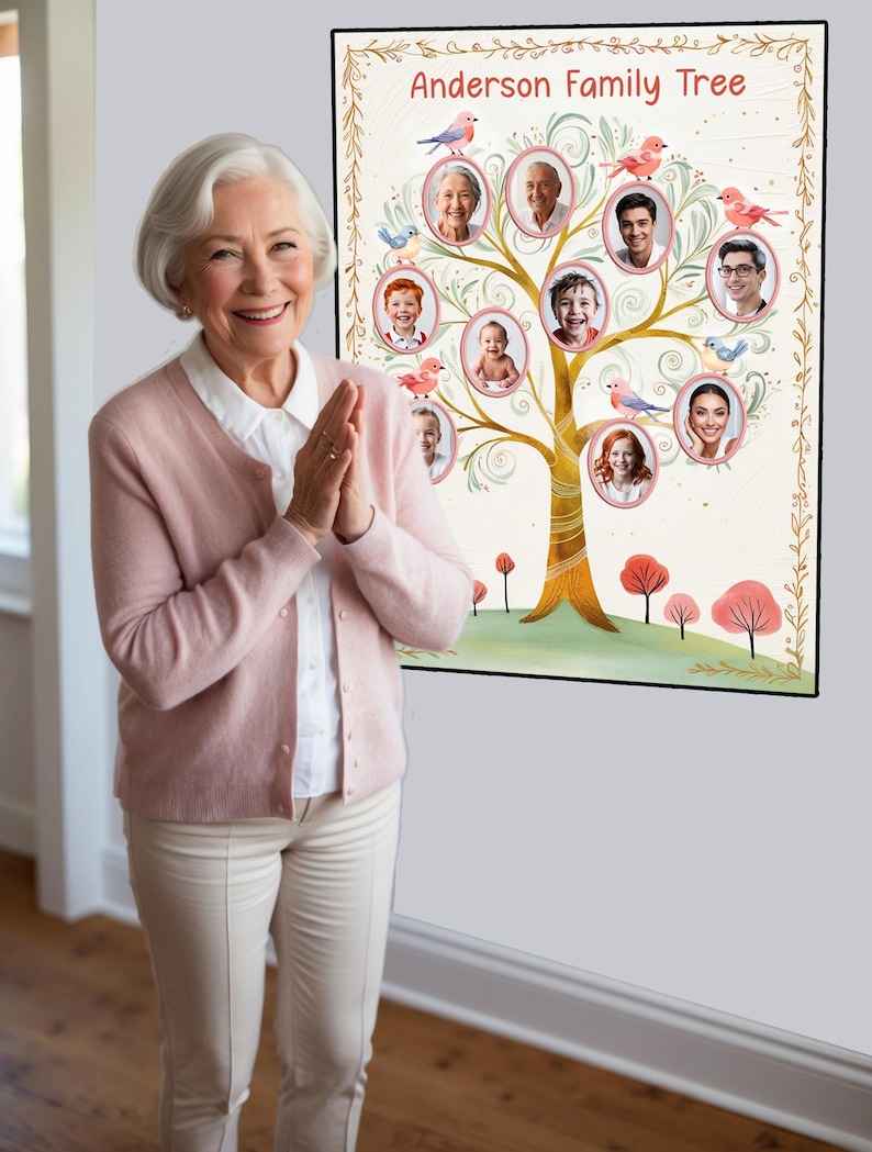 Custom Family Tree Photo Collage - Beautiful Design Art Print is a ...