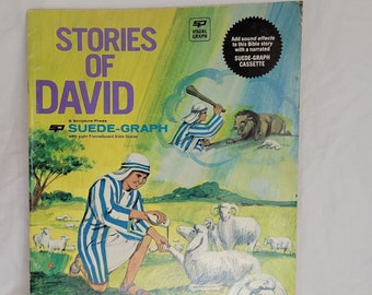 VINTAGE, UNCUT Stories of David, Suede-Graph flannel board Bible story by Scripture Press, circa 1966