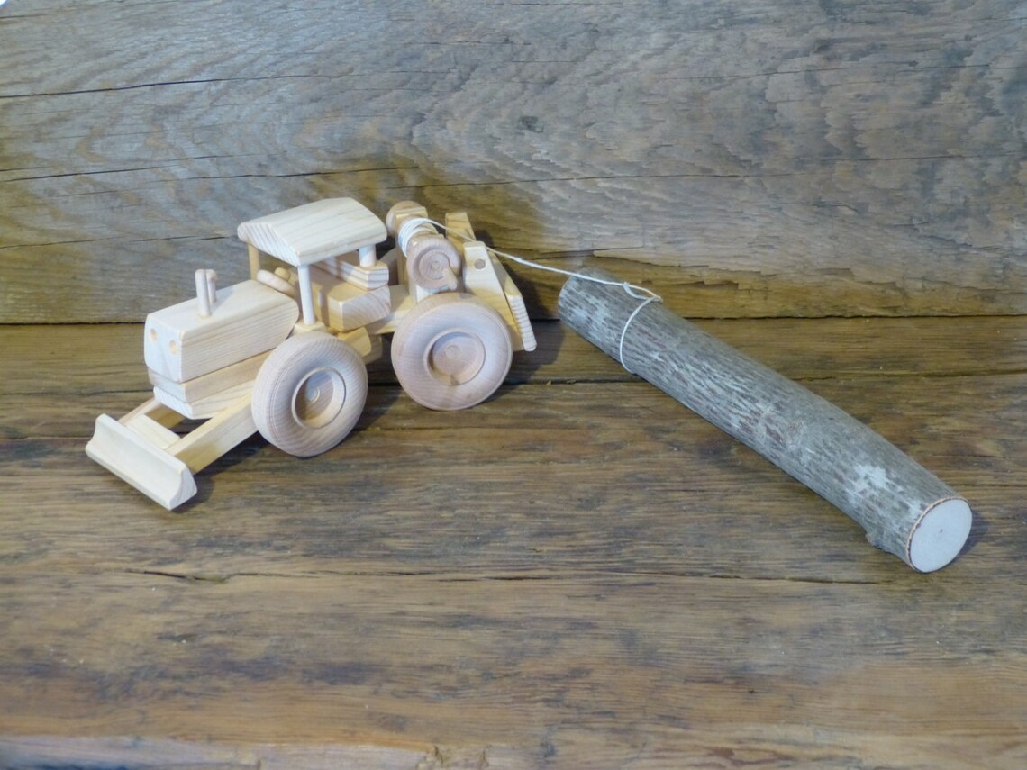 Handmade Wood Toy Logging Skidder Wooden Toys John Deere Etsy