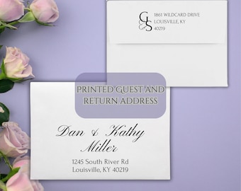 Printed Guest Address Envelope Service | Return and Guest Address Printing for Wedding & Event Invitations | Printed Calligraphy | 5x7