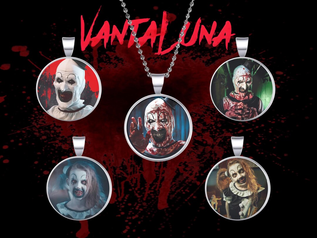 Terrifier Pendant Necklace: Art the Clown, Cabochon Glass - 24