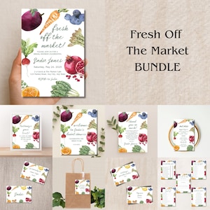 Fresh Off The Market Bridal Shower Bundle Market Theme Bridal Shower Party Templates Editable Wedding Shower Bundle She&#39;s Off The Market