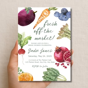 Fresh Off The Market Bridal Shower Invitation Market Theme Bridal Shower Template Editable Wedding Shower Invite She&#39;s Off The Market Bride