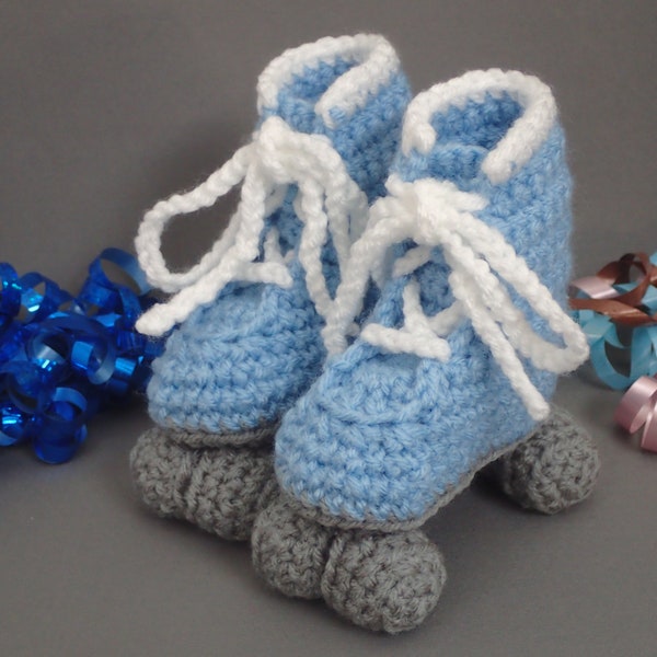 Light Blue Newborn Baby Roller Skate Booties, Roller Derby Baby, Infant Footwear, Photo Shoot Prop, Blue Skates, Blue Shoes, Free Shipping