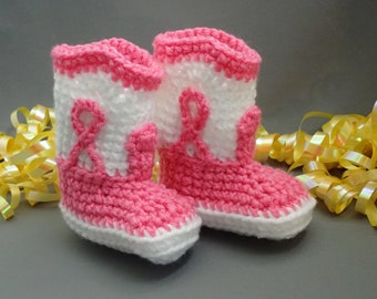 Baby Cowboy Boots, Perfect Pink, White, 0-3 Month, Free Shipping, Farm Baby Booties, Cowgirl Boots, Pink Cowgirl Boots, Handmade Baby Shoes