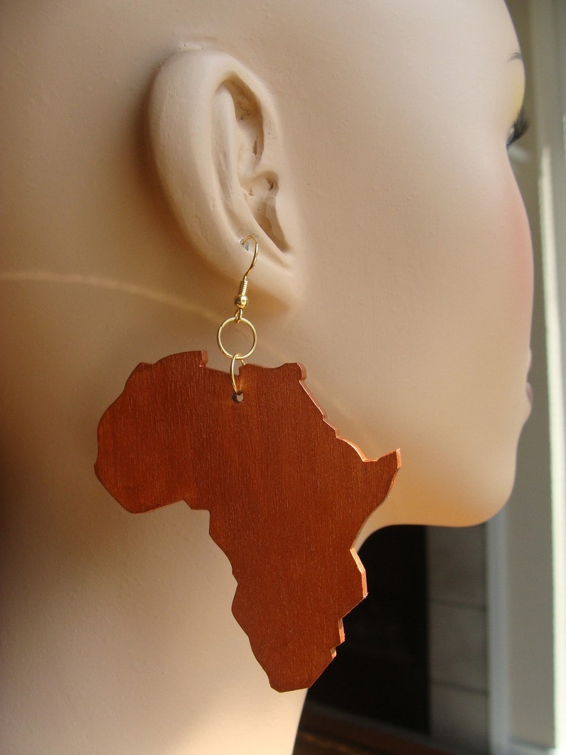 Africa Earrings / medium copper Etsy
