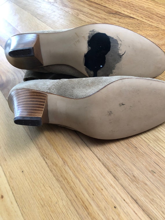Vintage tan suede booties with 2 inch heel - image 7