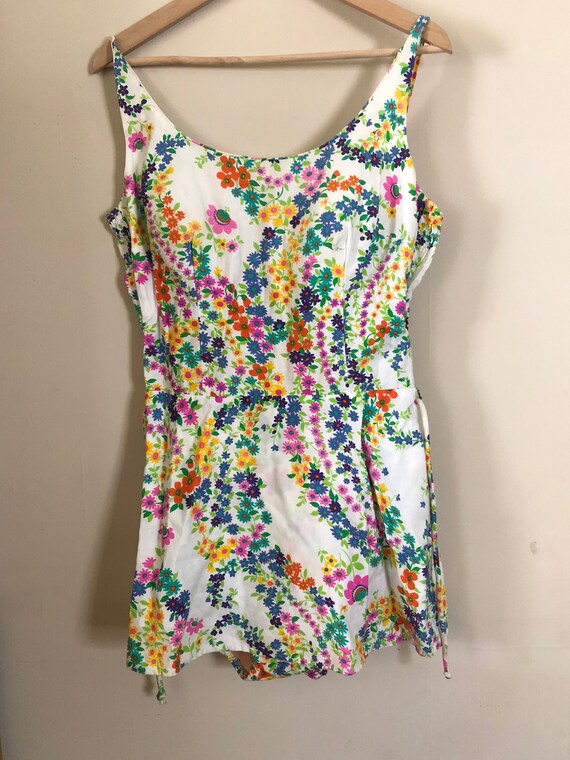 Vintage 1950s floral swim dress - image 5