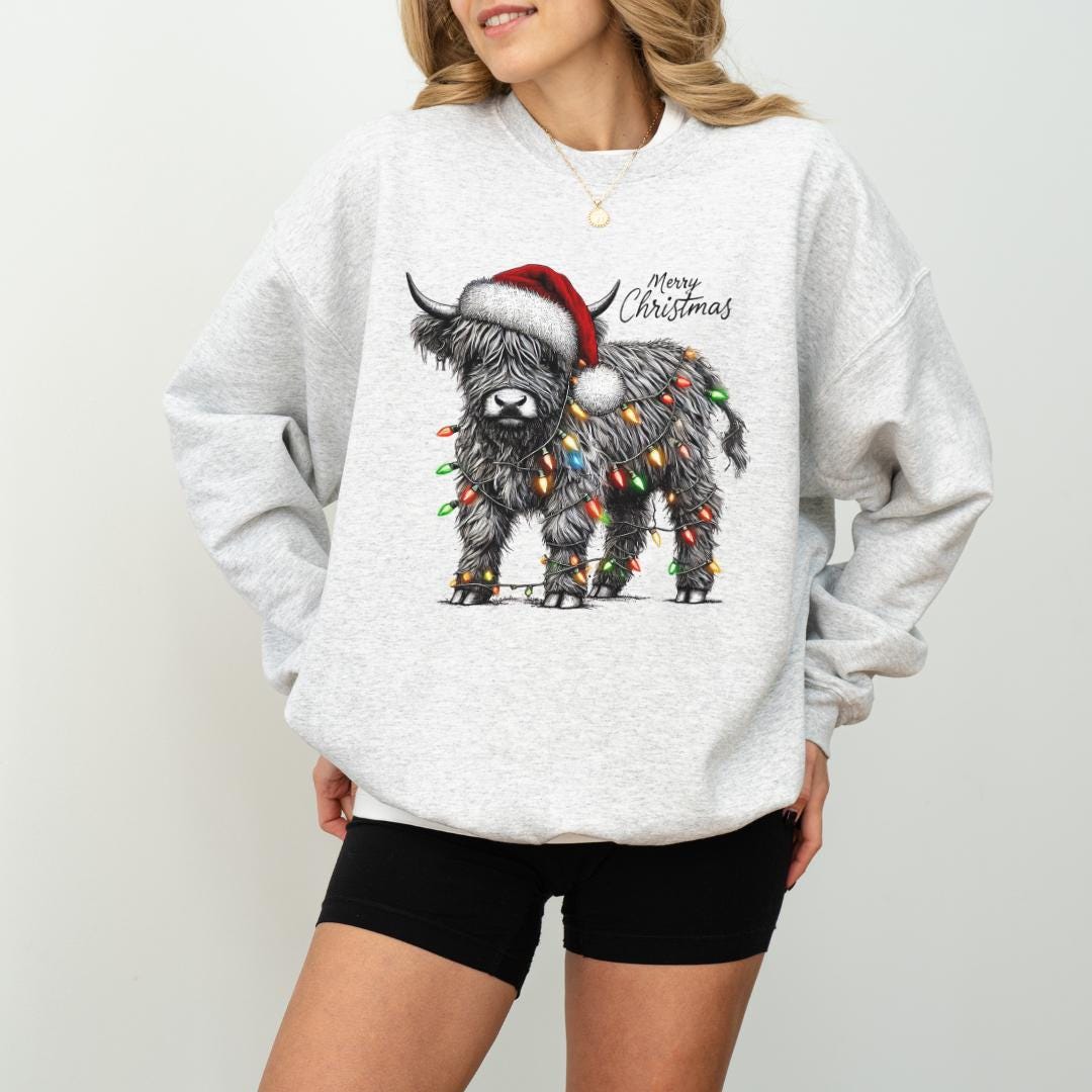 Highland Cow Ugly Hairy Christmas Sweater Highland Cow Christmas