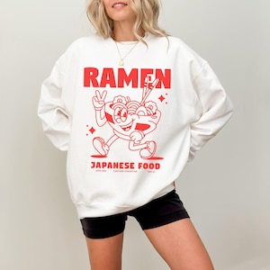 Retro Japanese Ramen Sweatshirt • Japan Style Ramen Crewneck • Plus Sizing Available • Ramen Noodle Shirt • Japan Shirt • Gift for Her