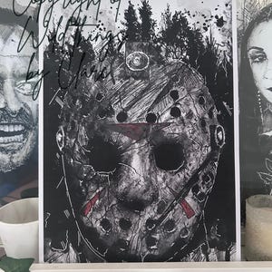Jason Voorhees Friday 13th  gothic horror art print A4