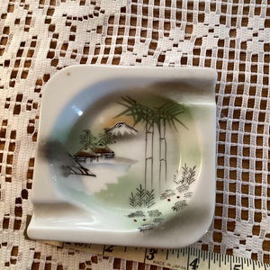Vintage Kutani Handpainted Ashtray from Japan