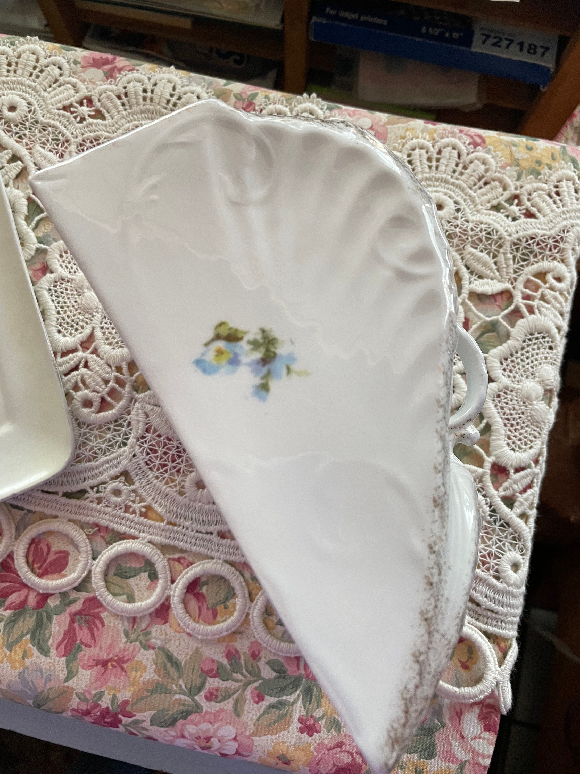 Vintage Covered Cheese Serving Dish Germany Floral Pansies Etsy